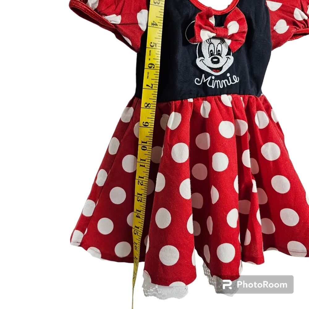 Disney Parks Minnie Mouse Dress Red, Black, White Polka Dots Baby 3-6* - Picture 4 of 9